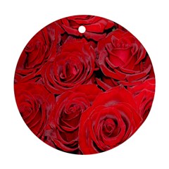 Red Roses Love Ornament (round)  by yoursparklingshop