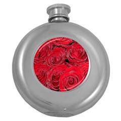 Red Roses Love Round Hip Flask (5 Oz) by yoursparklingshop