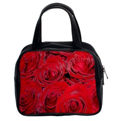 Red Roses Love Classic Handbags (2 Sides) by yoursparklingshop