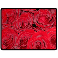 Red Roses Love Fleece Blanket (large)  by yoursparklingshop