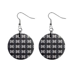 Black White Gray Crosses Mini Button Earrings by yoursparklingshop