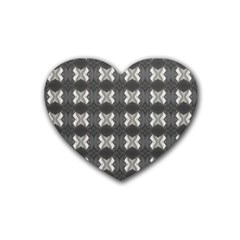 Black White Gray Crosses Heart Coaster (4 Pack)  by yoursparklingshop