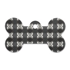 Black White Gray Crosses Dog Tag Bone (one Side) by yoursparklingshop