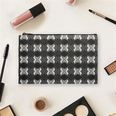 Black White Gray Crosses Cosmetic Bag (medium)  by yoursparklingshop