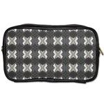 Black White Gray Crosses Toiletries Bags Front