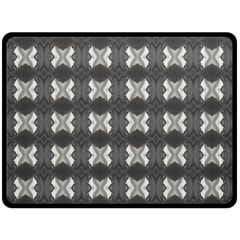 Black White Gray Crosses Fleece Blanket (large)  by yoursparklingshop