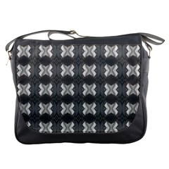 Black White Gray Crosses Messenger Bags by yoursparklingshop