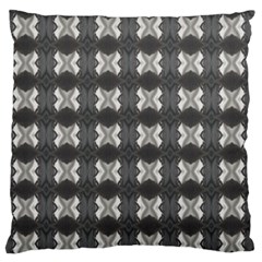 Black White Gray Crosses Large Flano Cushion Case (one Side) by yoursparklingshop