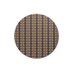 Black Brown Gold Stripes Magnet 3  (round) by yoursparklingshop