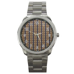 Black Brown Gold Stripes Sport Metal Watch by yoursparklingshop