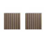 Black Brown Gold Stripes Cufflinks (Square) Front(Pair)