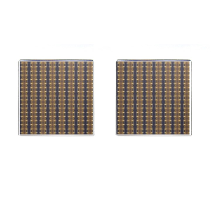 Black Brown Gold Stripes Cufflinks (Square)