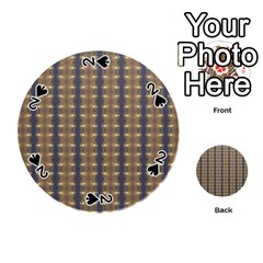 Black Brown Gold Stripes Playing Cards 54 (round)  by yoursparklingshop