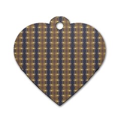 Black Brown Gold Stripes Dog Tag Heart (one Side) by yoursparklingshop