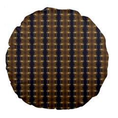 Black Brown Gold Stripes Large 18  Premium Flano Round Cushions by yoursparklingshop