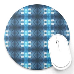 Blue Diamonds Of The Sea 1 Round Mousepads by yoursparklingshop