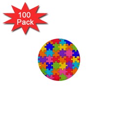 Funny Colorful Jigsaw Puzzle 1  Mini Buttons (100 Pack)  by yoursparklingshop