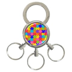 Funny Colorful Jigsaw Puzzle 3-Ring Key Chains