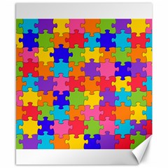 Funny Colorful Jigsaw Puzzle Canvas 8  x 10 