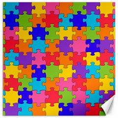 Funny Colorful Jigsaw Puzzle Canvas 16  X 16   by yoursparklingshop