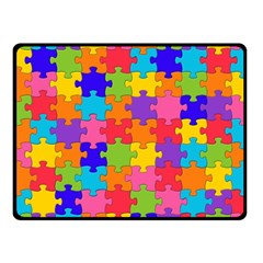 Funny Colorful Jigsaw Puzzle Fleece Blanket (Small)