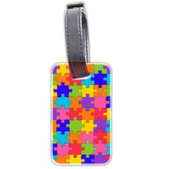 Funny Colorful Jigsaw Puzzle Luggage Tags (two Sides) by yoursparklingshop