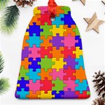 Funny Colorful Jigsaw Puzzle Ornament (Bell)  Front