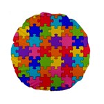 Funny Colorful Jigsaw Puzzle Standard 15  Premium Round Cushions Front