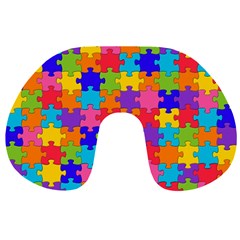 Funny Colorful Jigsaw Puzzle Travel Neck Pillows