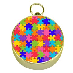 Funny Colorful Jigsaw Puzzle Gold Compasses