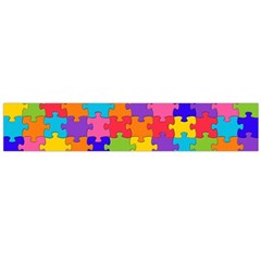 Funny Colorful Jigsaw Puzzle Flano Scarf (large) by yoursparklingshop