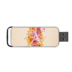 Paris With Watercolor Portable Usb Flash (one Side) by TastefulDesigns