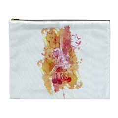 Paris   Mon Amour   With Watercolor Cosmetic Bag (xl) by TastefulDesigns