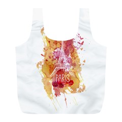 Paris   Mon Amour   With Watercolor Full Print Recycle Bags (l)  by TastefulDesigns