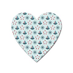 Nautical Elements Pattern Heart Magnet by TastefulDesigns