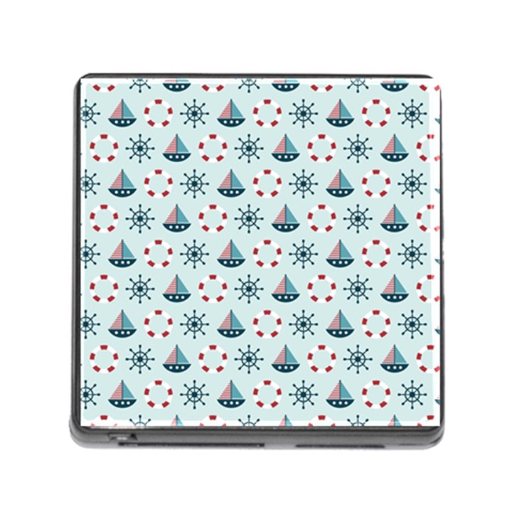 Nautical Elements Pattern Memory Card Reader (Square)