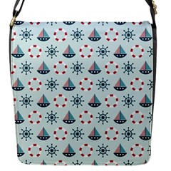 Nautical Elements Pattern Flap Messenger Bag (s) by TastefulDesigns