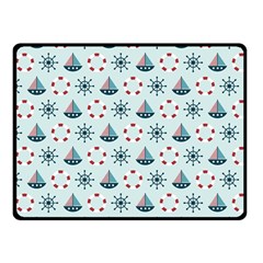 Nautical Elements Pattern Double Sided Fleece Blanket (small)  by TastefulDesigns