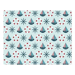 Nautical Elements Pattern Double Sided Flano Blanket (large)  by TastefulDesigns