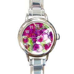 Violet Round Italian Charm Watch by SugaPlumsEmporium