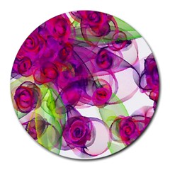 Violet Round Mousepads by SugaPlumsEmporium