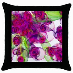 Violet Throw Pillow Case (black) by SugaPlumsEmporium