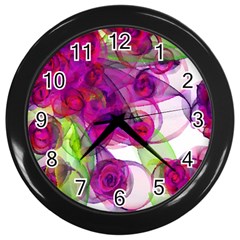 Violet Wall Clocks (black) by SugaPlumsEmporium