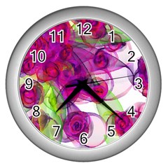 Violet Wall Clocks (silver)  by SugaPlumsEmporium