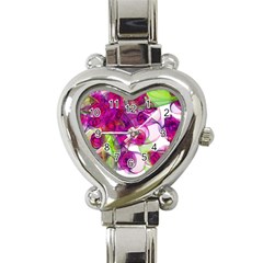 Violet Heart Italian Charm Watch by SugaPlumsEmporium