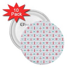 Seamless Nautical Pattern 2 25  Buttons (10 Pack)  by TastefulDesigns