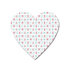 Seamless Nautical Pattern Heart Magnet by TastefulDesigns