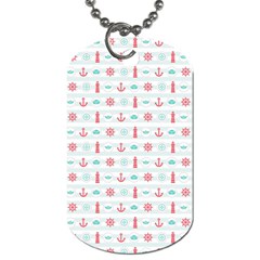 Seamless Nautical Pattern Dog Tag (two Sides) by TastefulDesigns