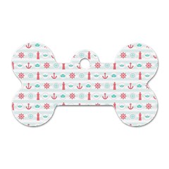 Seamless Nautical Pattern Dog Tag Bone (one Side)