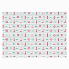 Seamless Nautical Pattern Large Glasses Cloth (2-side) by TastefulDesigns